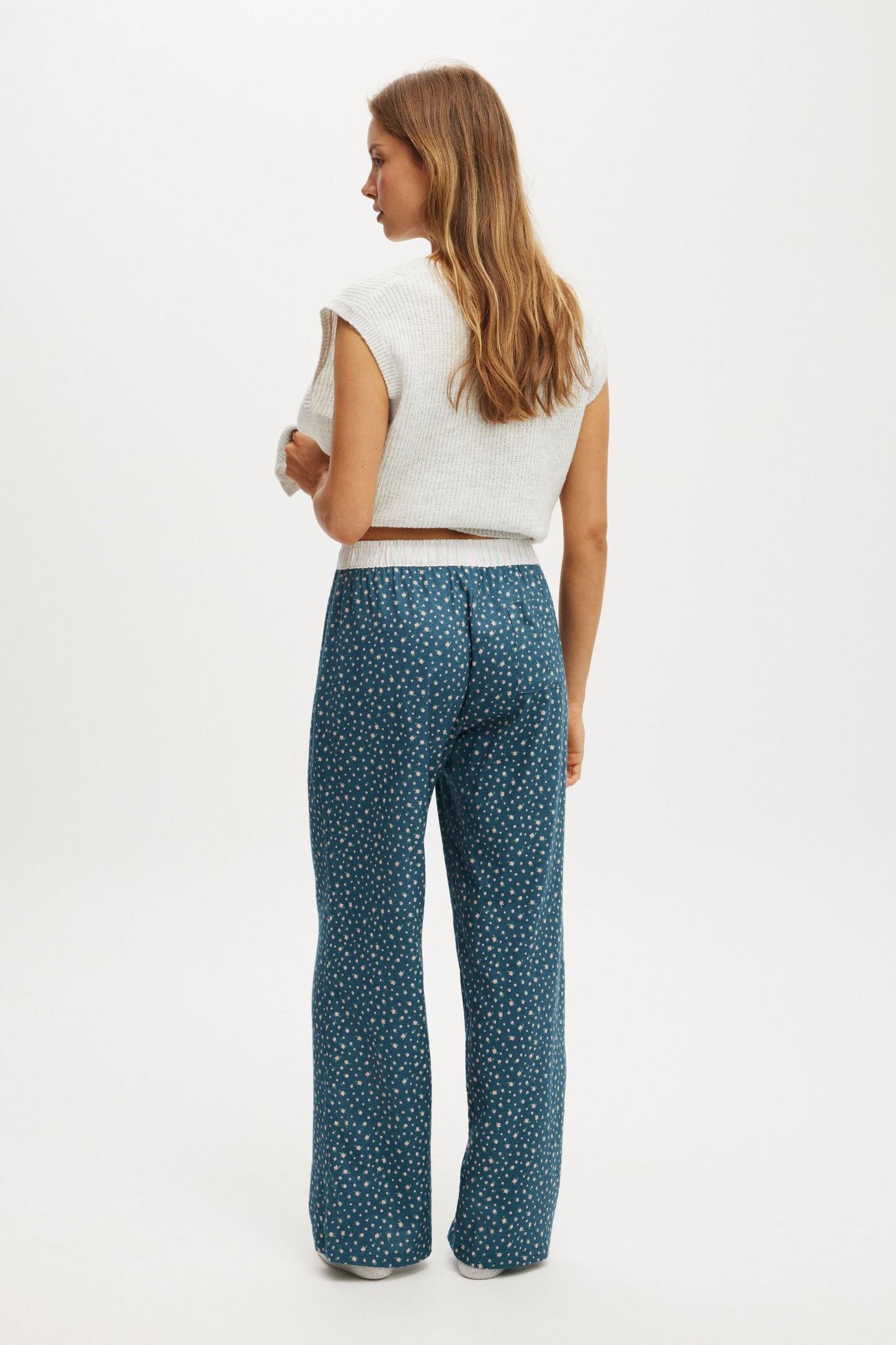 Flannel Wide Leg Pant