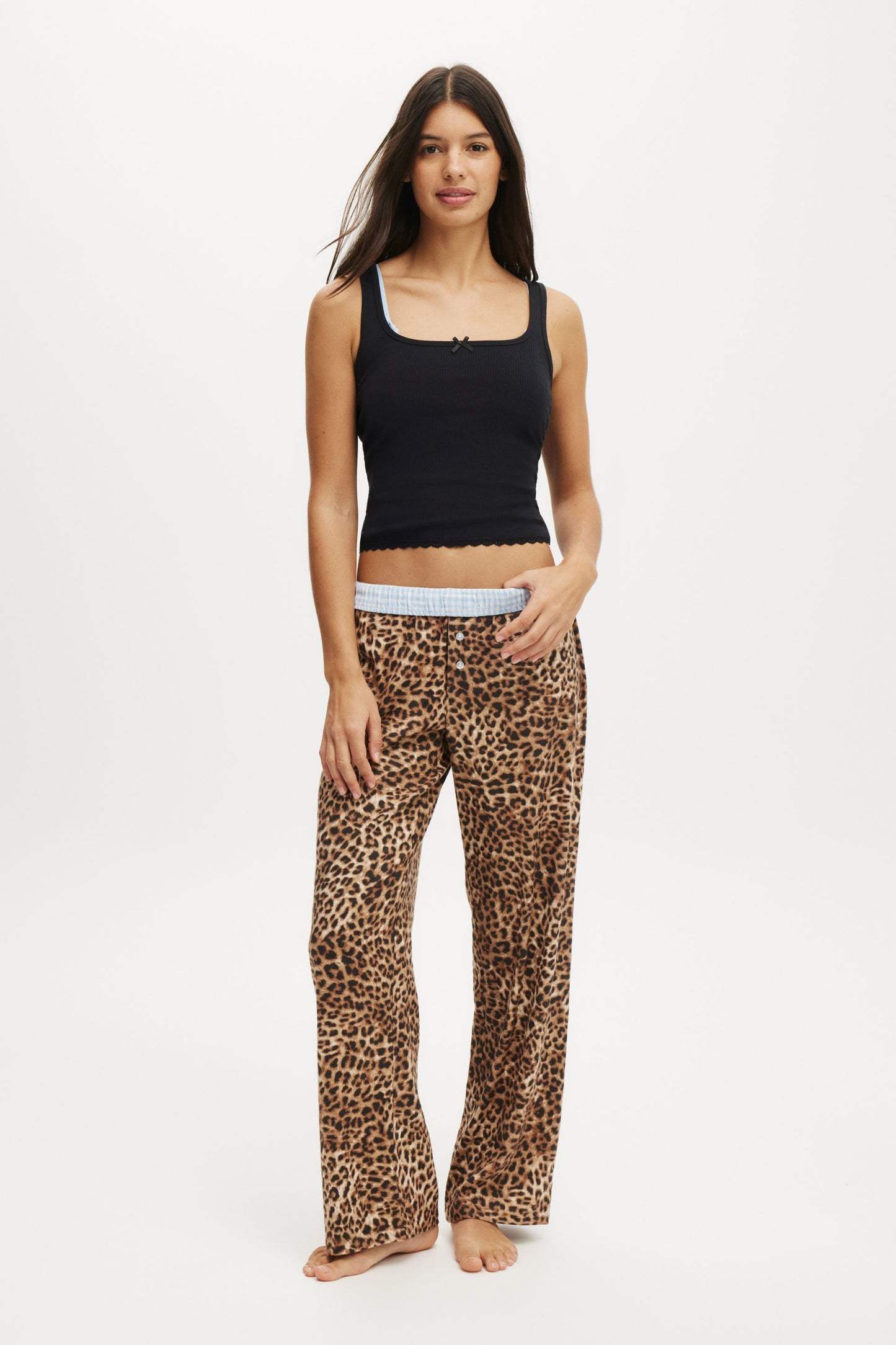 Rib Lace Ruched Tank