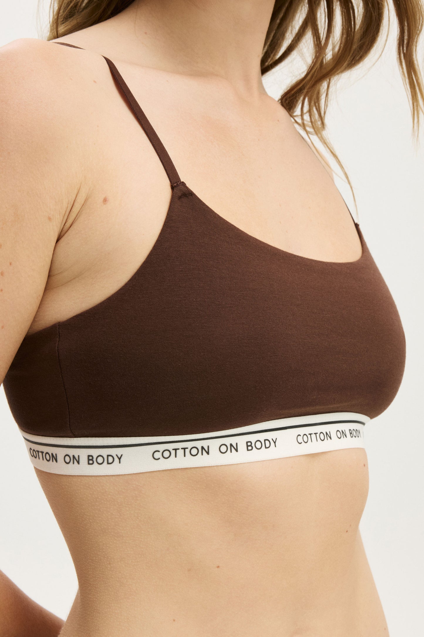 Branded Cotton Scoop Bralette