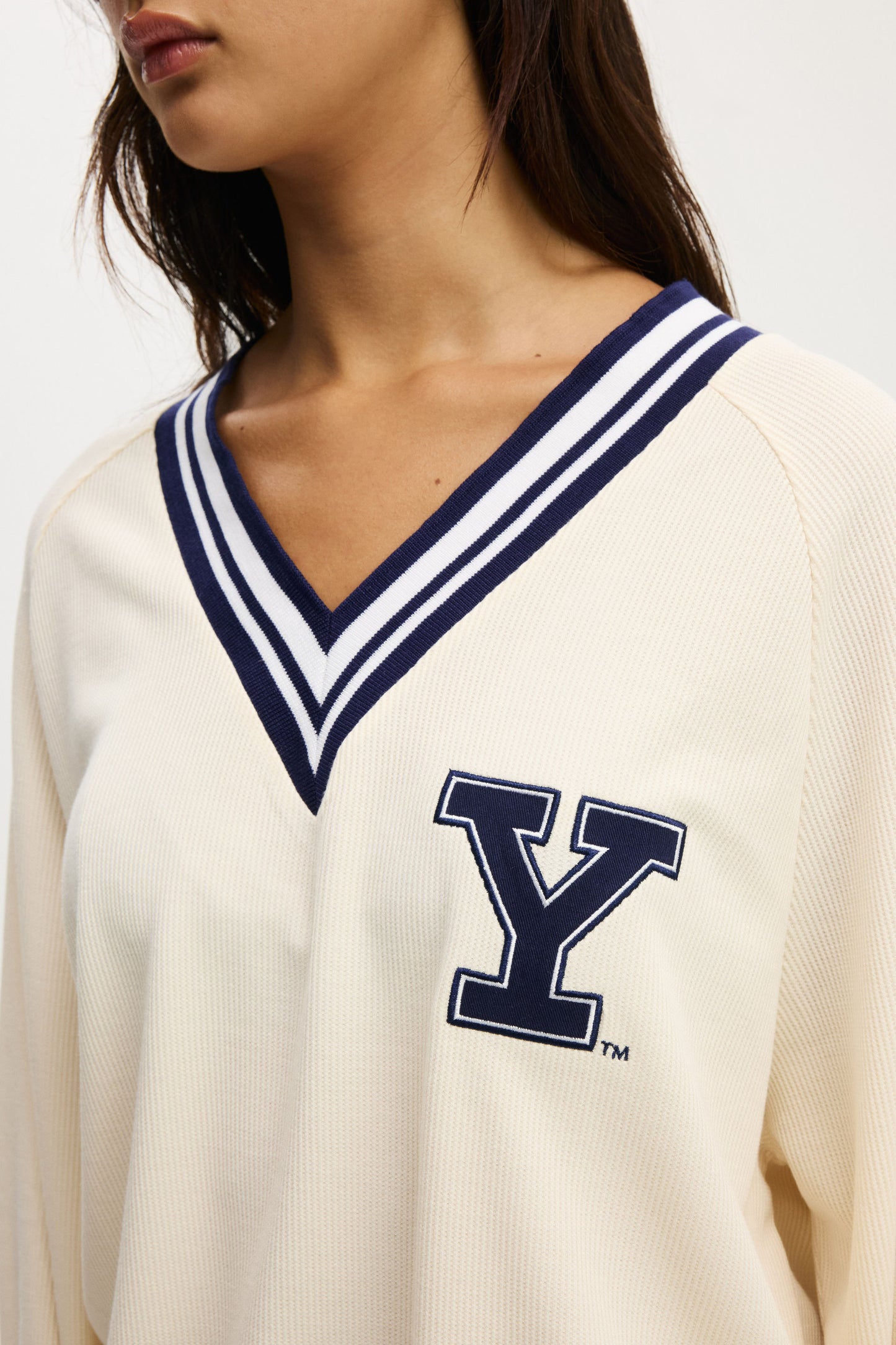 Yale Waffle V Neck Sleep Sweater