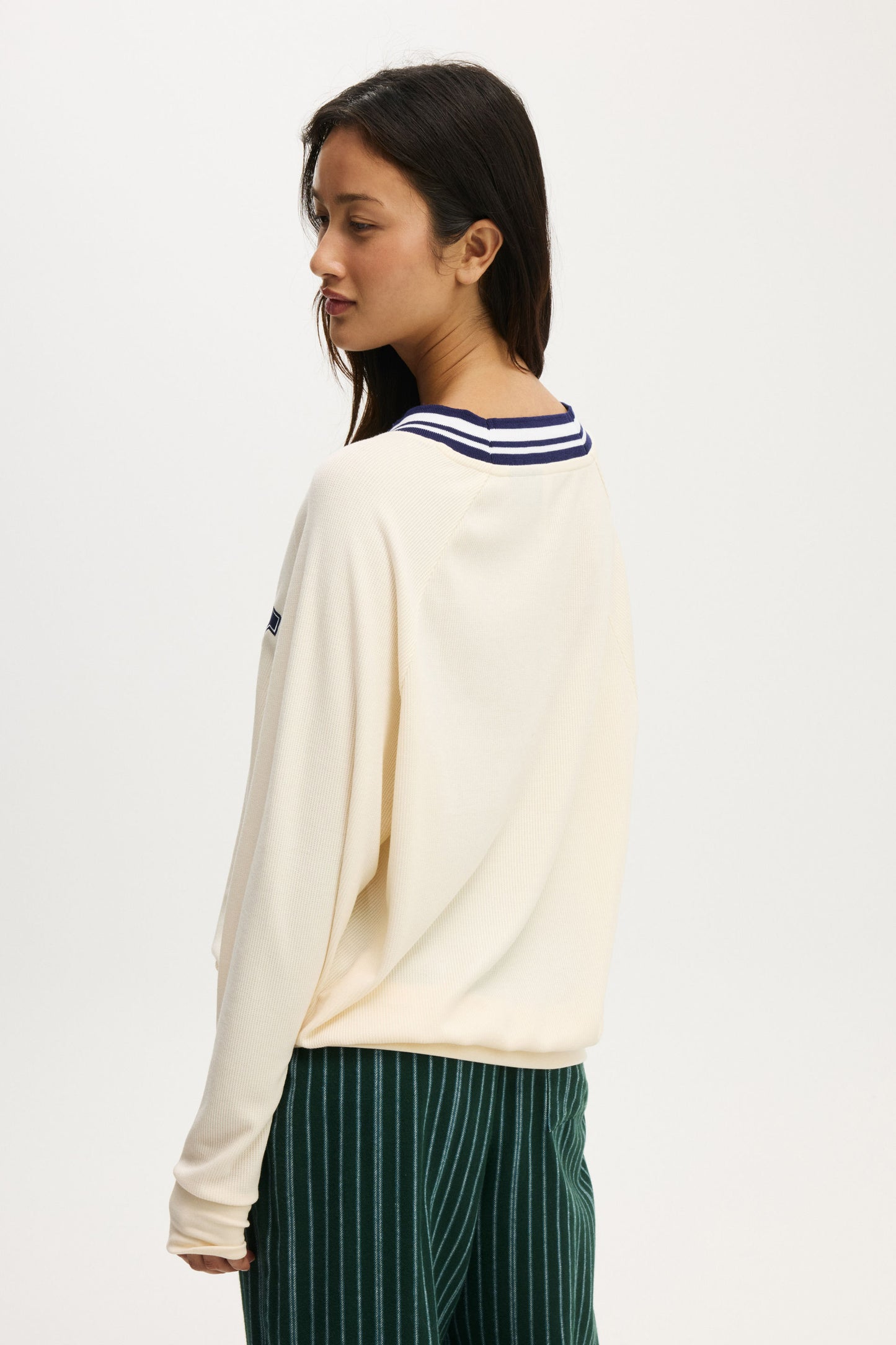 Yale Waffle V Neck Sleep Sweater