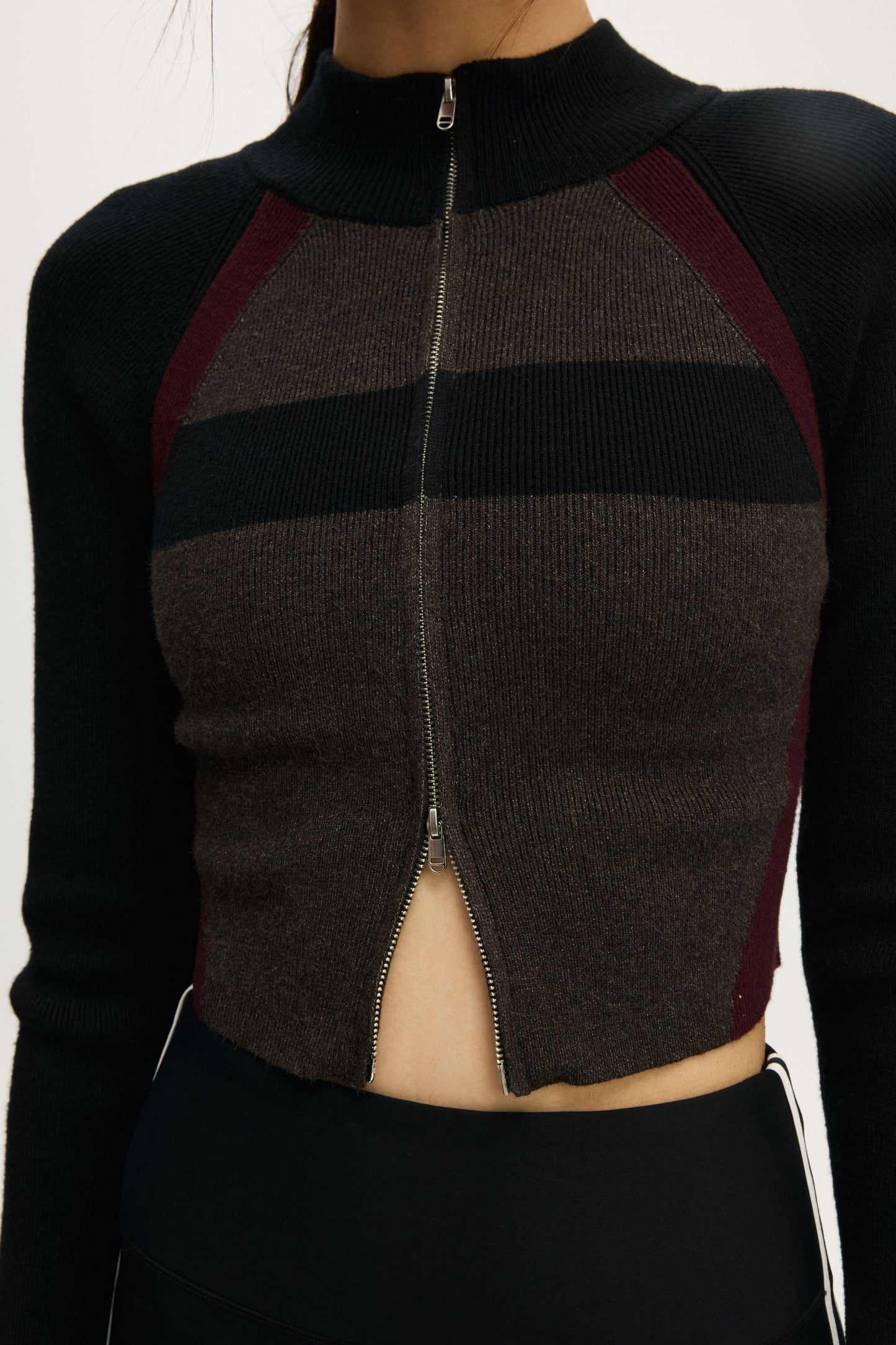 Active Spliced Knit Zip Through