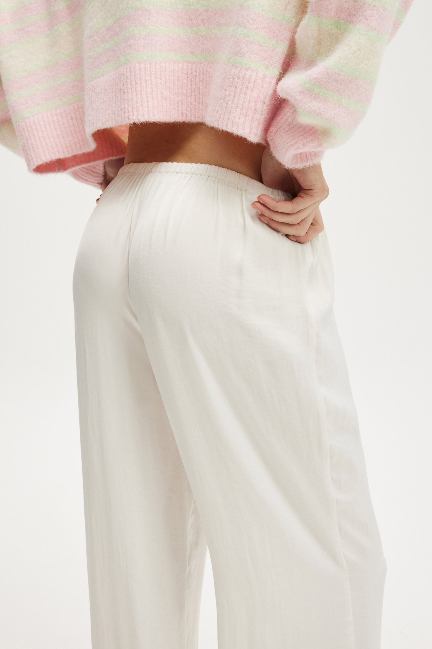 Washed Satin Wide Leg Pant