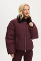 The Mother Puffer Faux Fur Collar Bomber