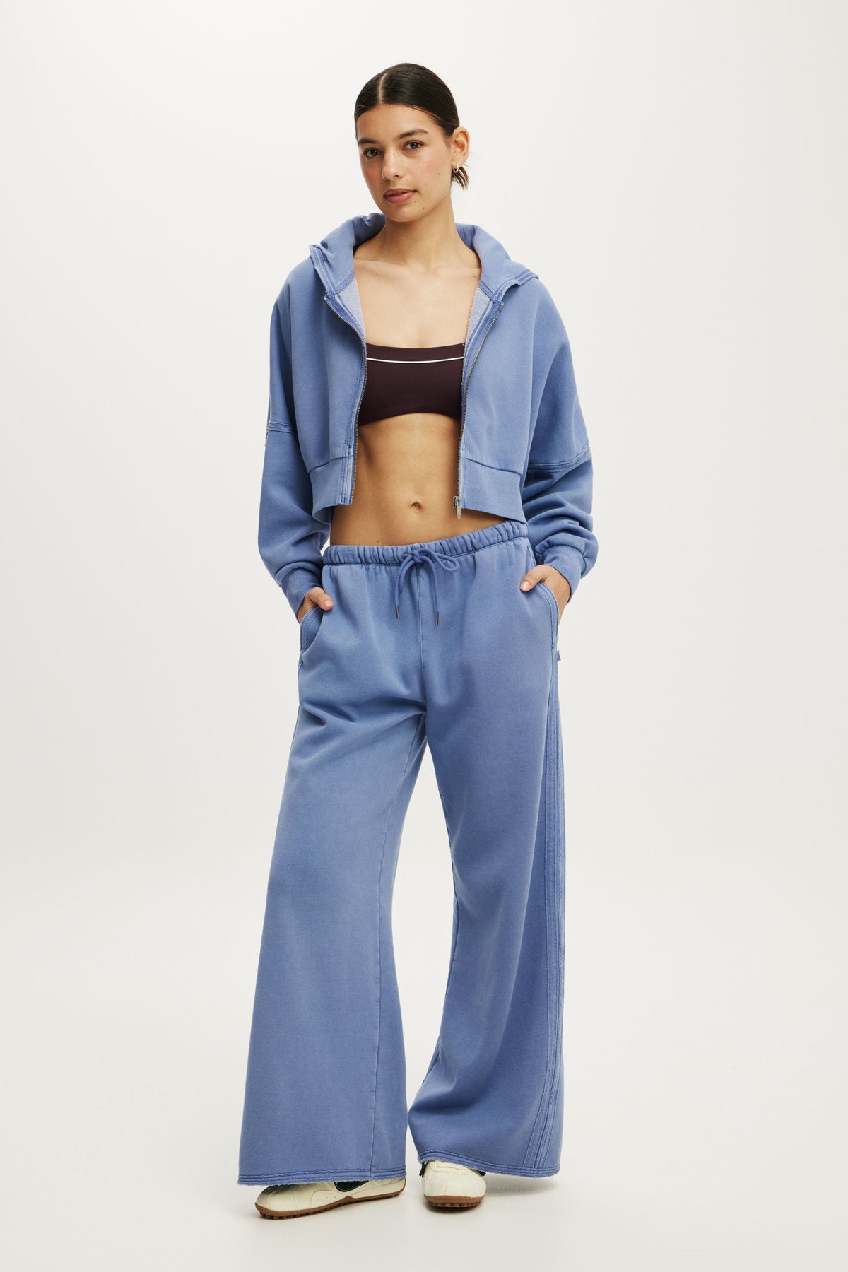 Active Raw Edge Zip Through Hoodie