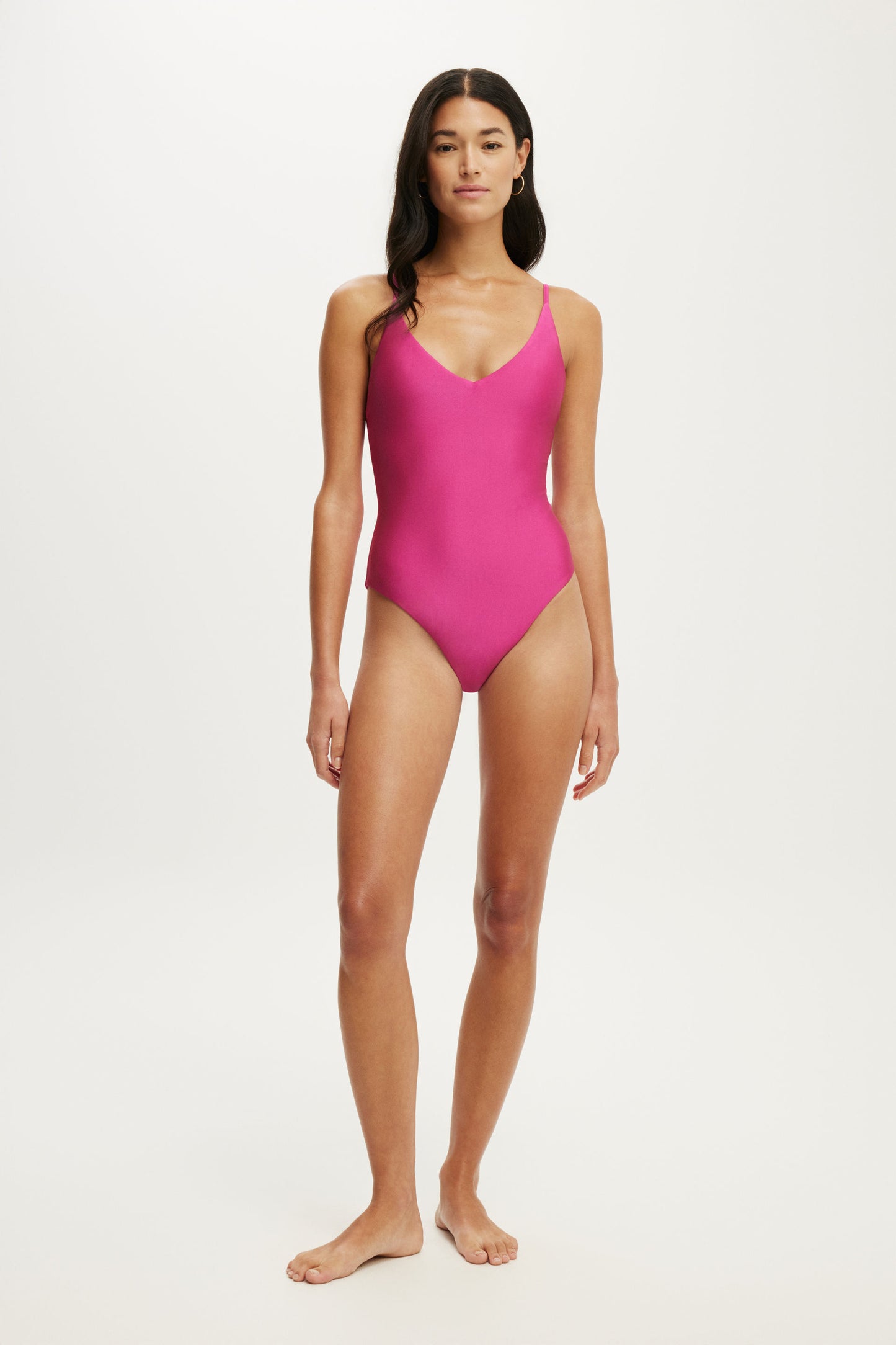 Thin Strap V Neck One Piece Full