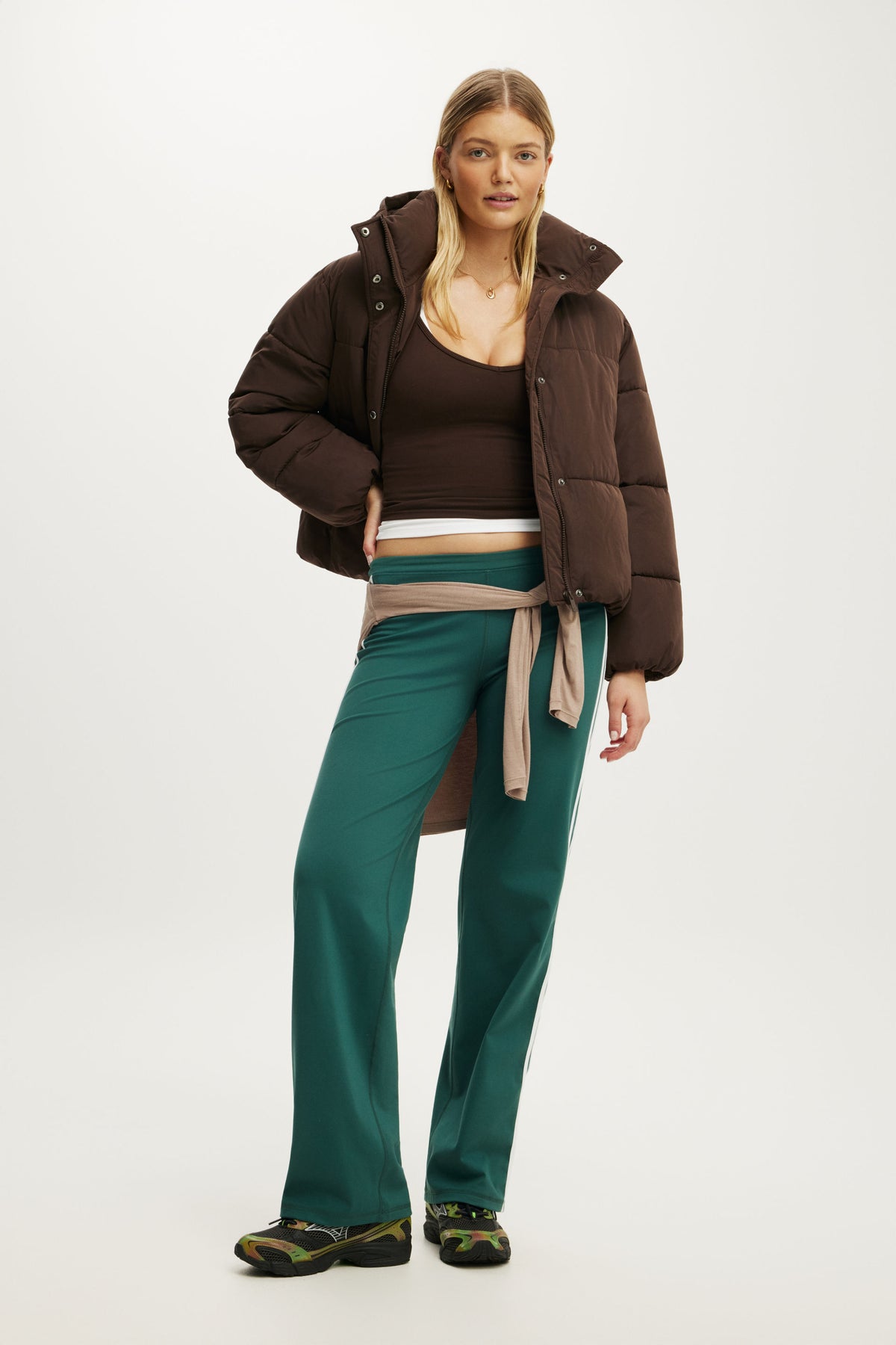 The Mother Puffer Removable Hood Jacket