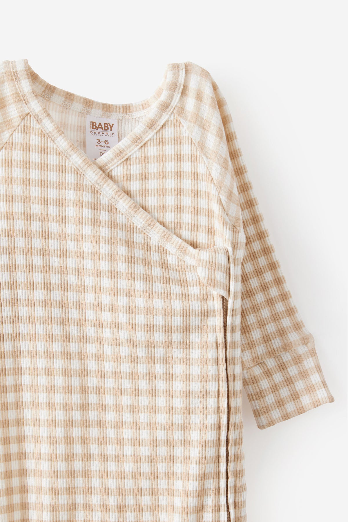 Organic Pointelle Cross Over Zip Romper
