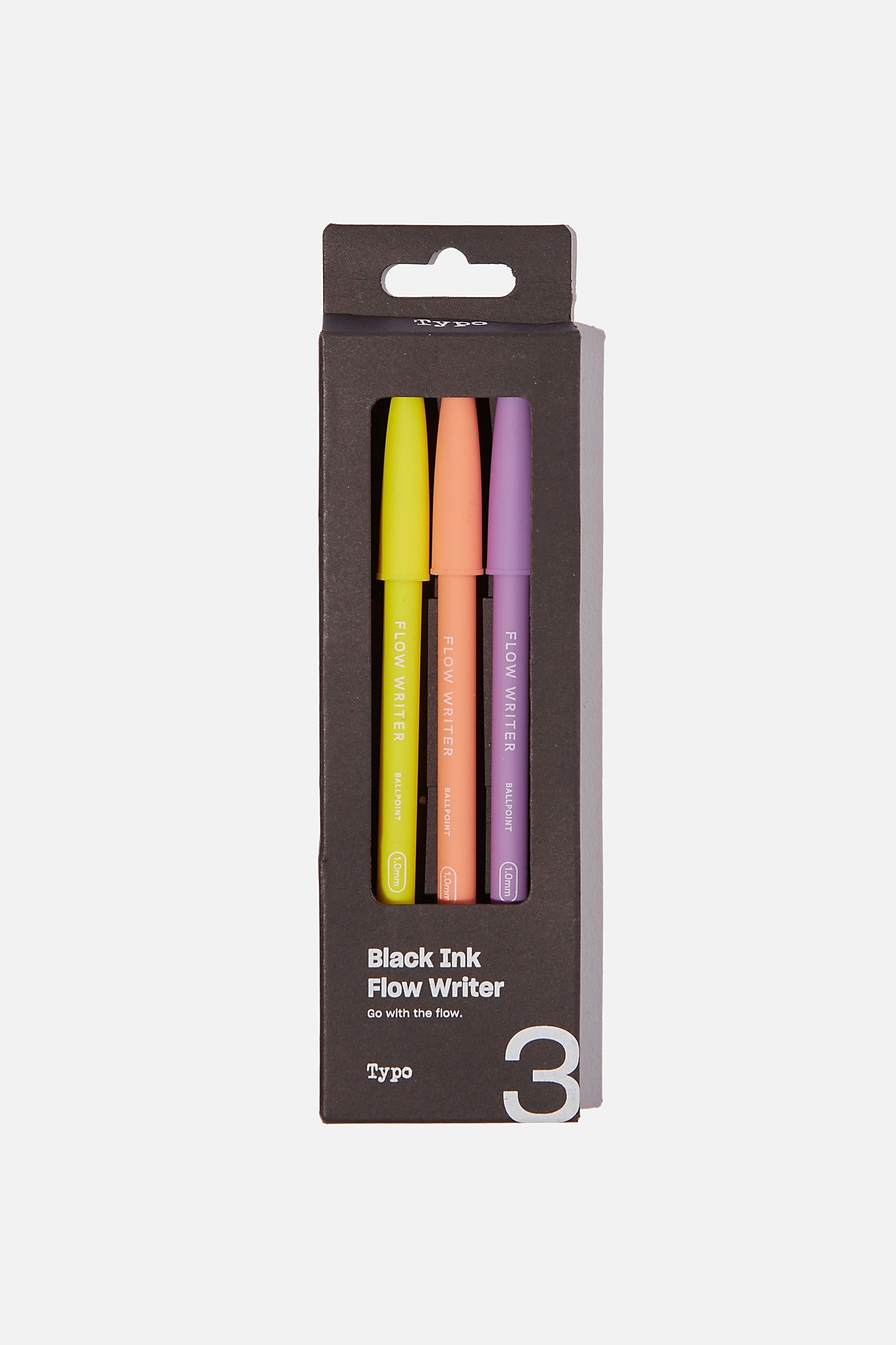 Black Ink Flow Writer Pen 3Pk
