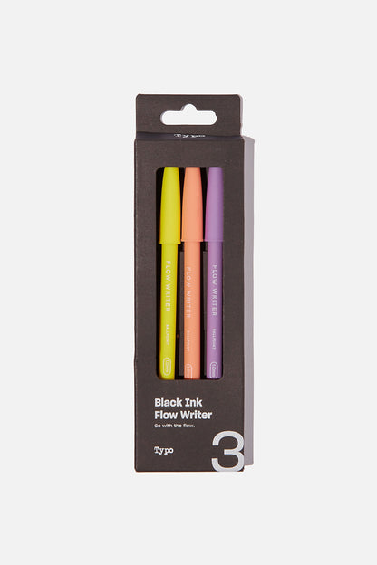 Black Ink Flow Writer Pen 3Pk