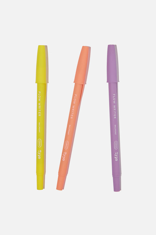 Black Ink Flow Writer Pen 3Pk