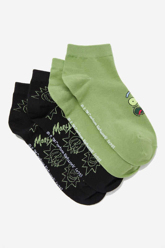 Rick &amp; Morty 2Pk of Ankle Socks