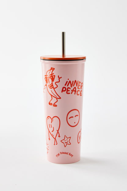 Doodle Boy Metal Smoothie Cup