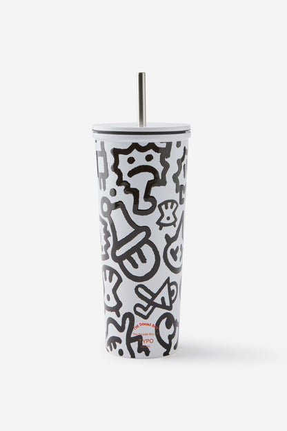 Doodle Boy Metal Smoothie Cup
