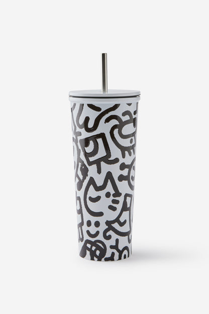Doodle Boy Metal Smoothie Cup