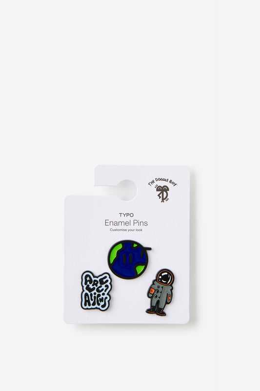 Doodle Boy Enamel Pins - 3 Pack
