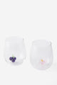 Set Of 2 Glass Icon Tumblers