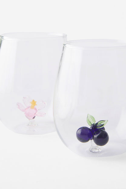 Set Of 2 Glass Icon Tumblers