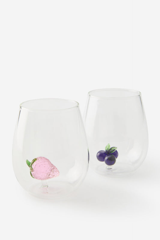 Set Of 2 Glass Icon Tumblers