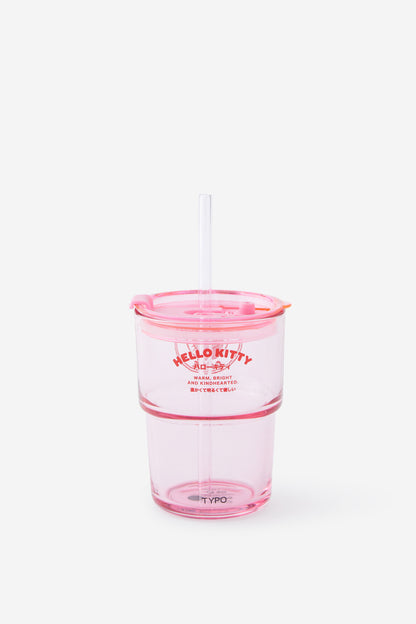 Hello Kitty Love A Latte Glass Tumbler