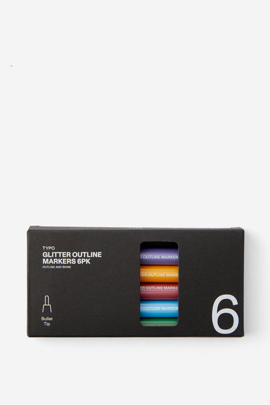 Glitter Outline Markers 6Pk