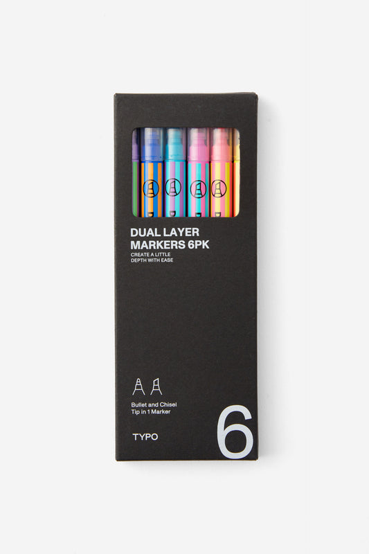 Dual Layer Markers 6Pk