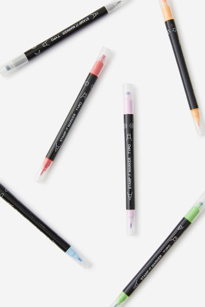 Dual Stamp Markers 6Pk