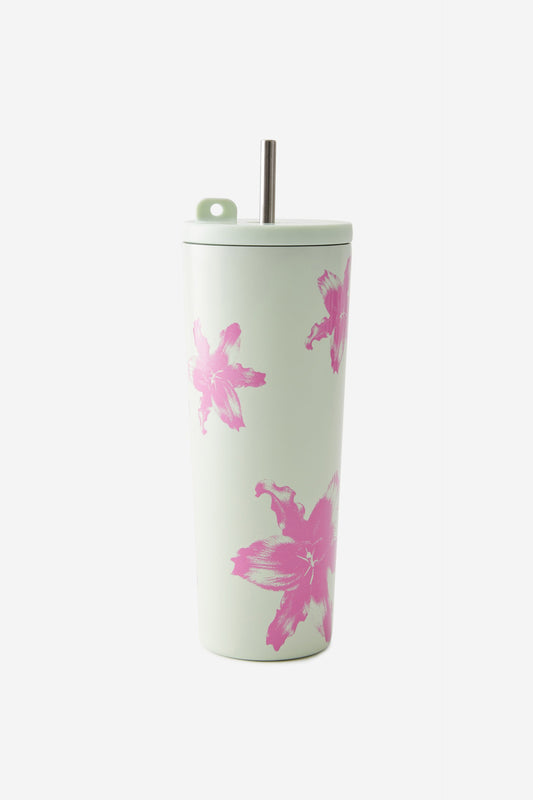 Hidden Straw Metal Smoothie Cup