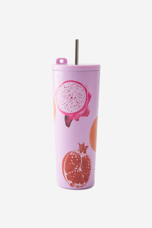 Hidden Straw Metal Smoothie Cup