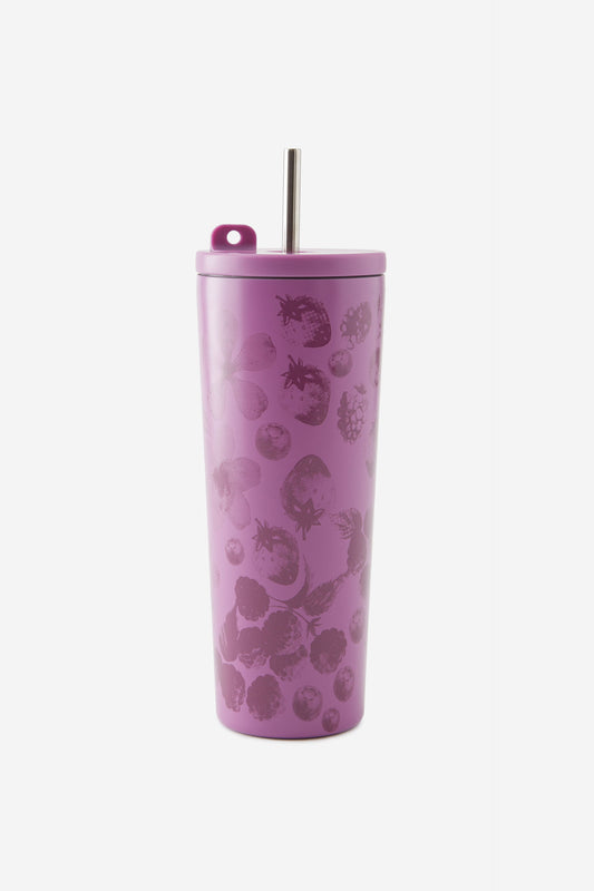 Hidden Straw Metal Smoothie Cup