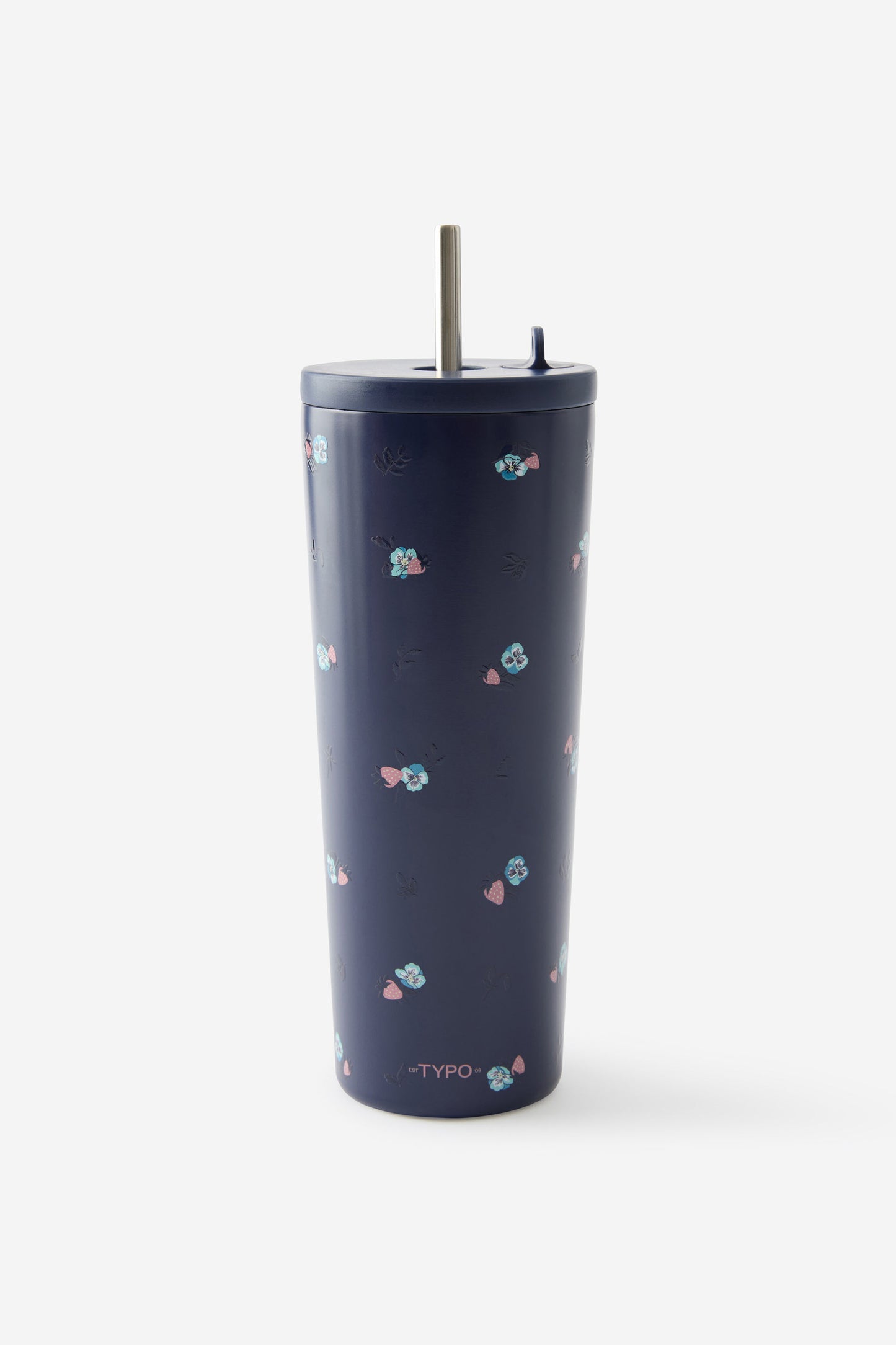 Hidden Straw Metal Smoothie Cup
