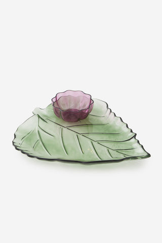Glass Leaf & Flower Platter