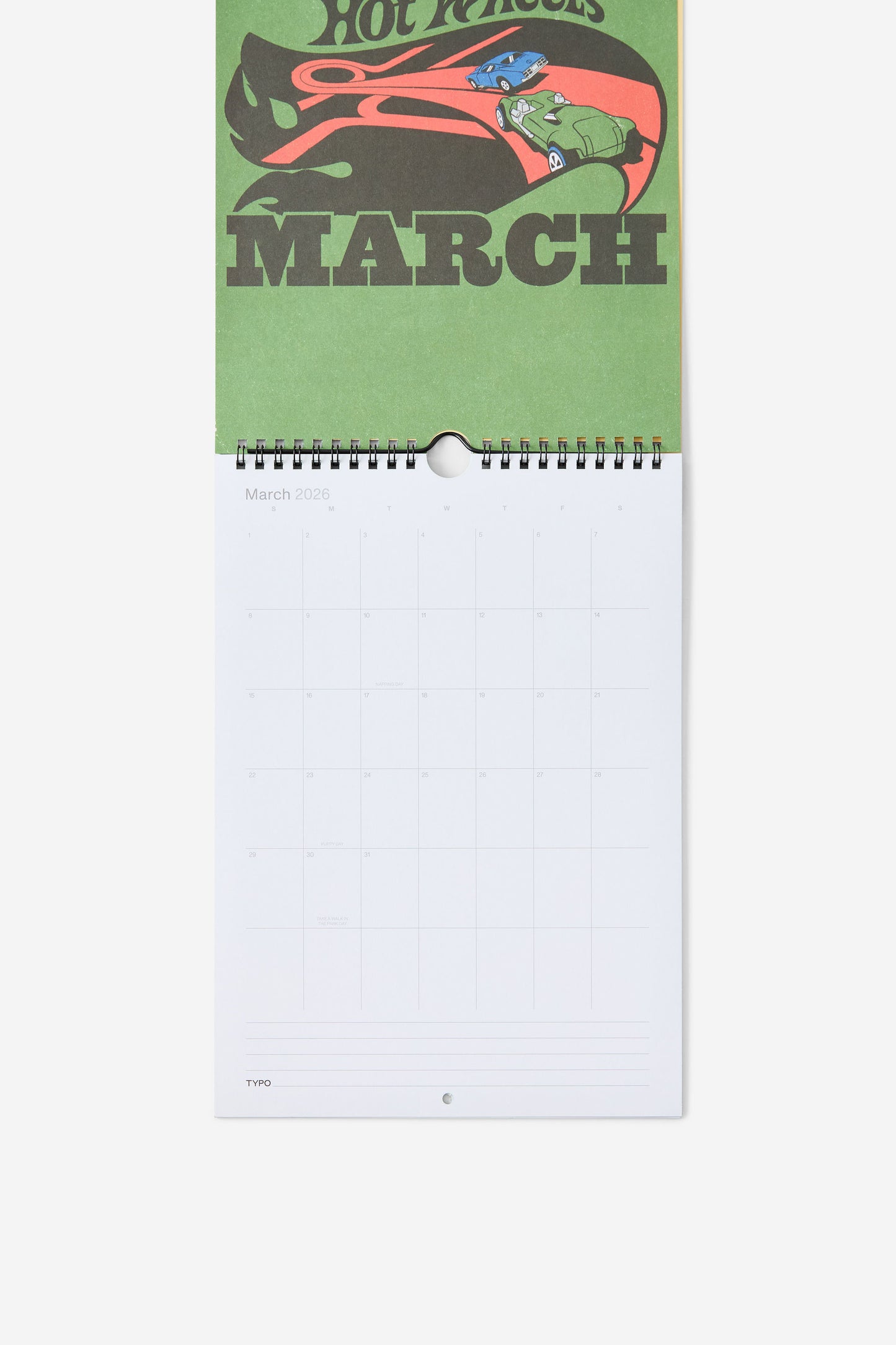 Hot Wheels 2026 Get A Date Wall Calendar