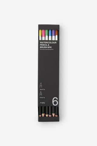 Watercolour Brush Pencils 6Pk