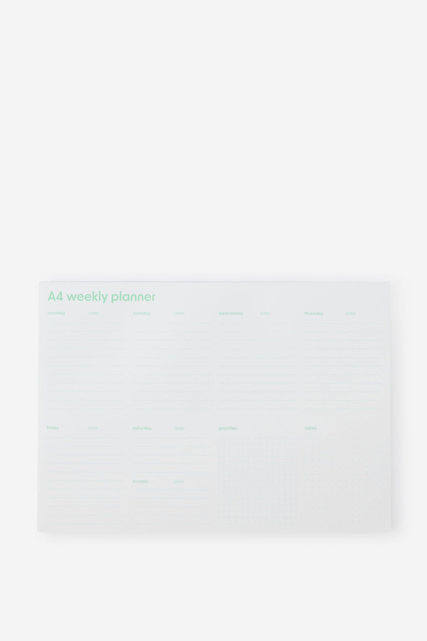 A4 Weekly Notepad Planner
