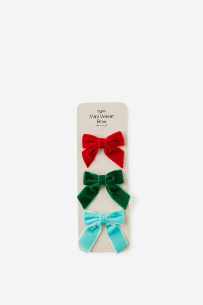 Mini Velvet Bow 3Pk