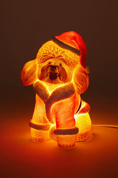 Christmas Resin Poodle Lamp