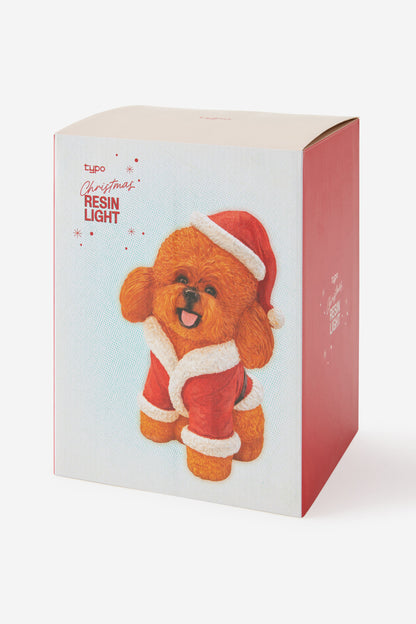 Christmas Resin Poodle Lamp