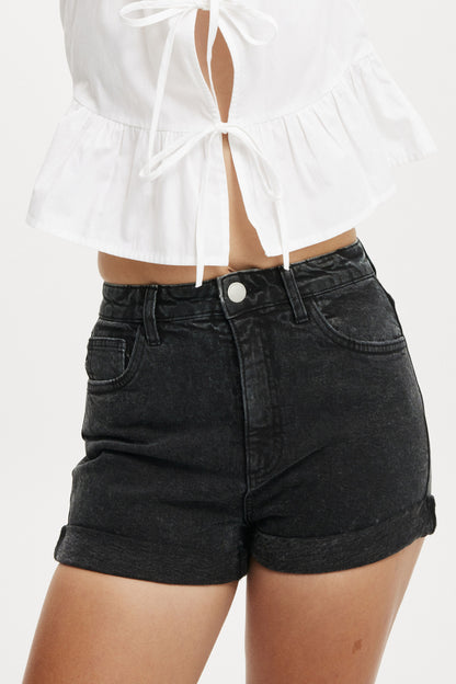 High Rise Classic Stretch Denim Short