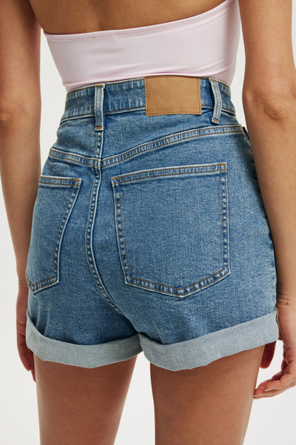 High Rise Classic Stretch Denim Short