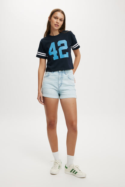 High Rise Classic Stretch Denim Short