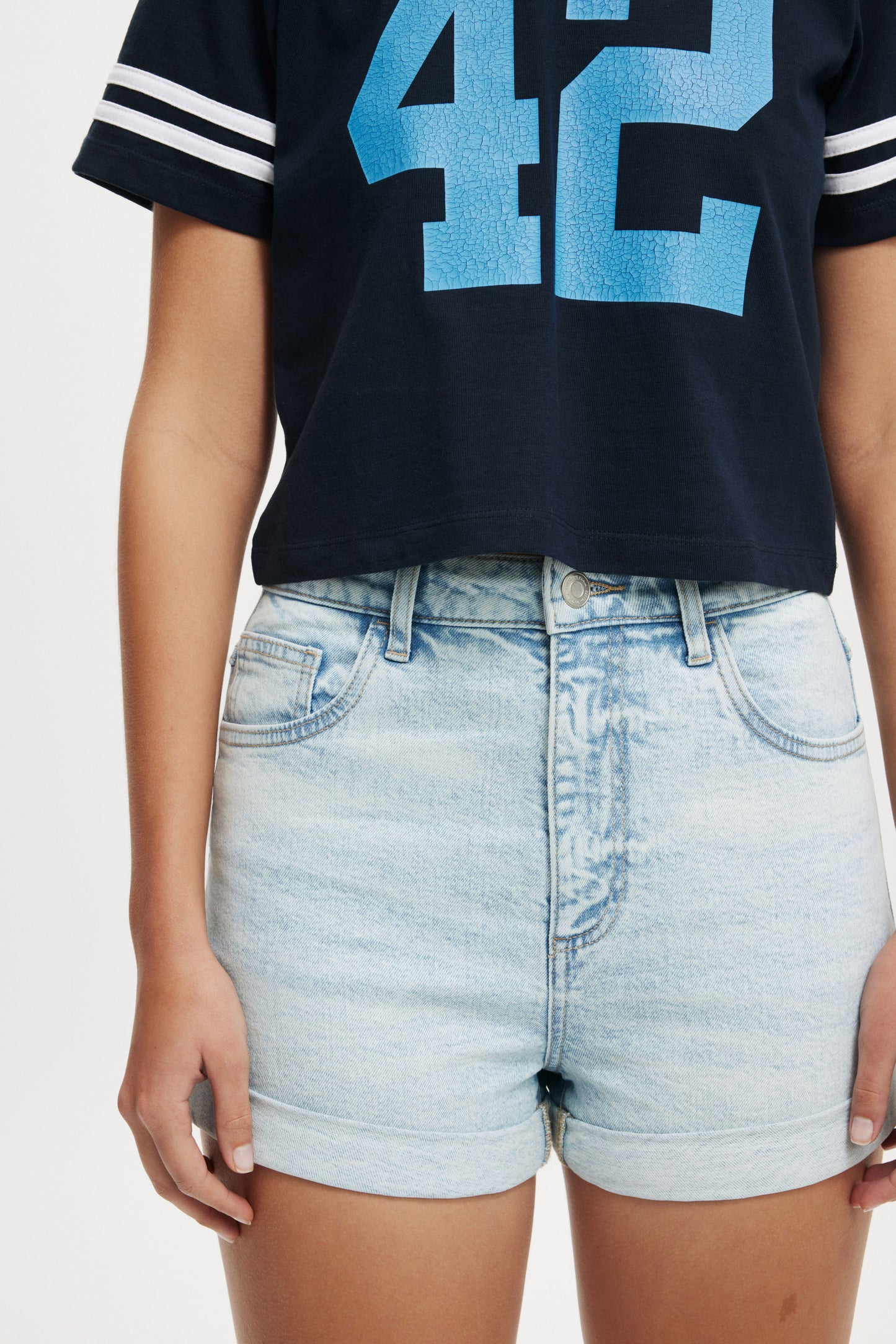 High Rise Classic Stretch Denim Short
