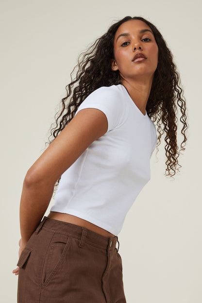 The One Organic Rib Crew Short Sleeve Tee