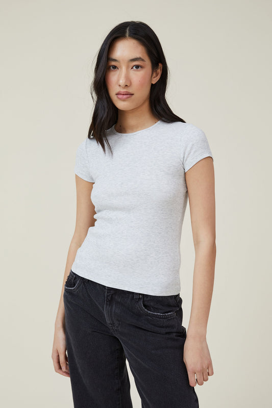 The One Organic Rib Crew Short Sleeve Tee