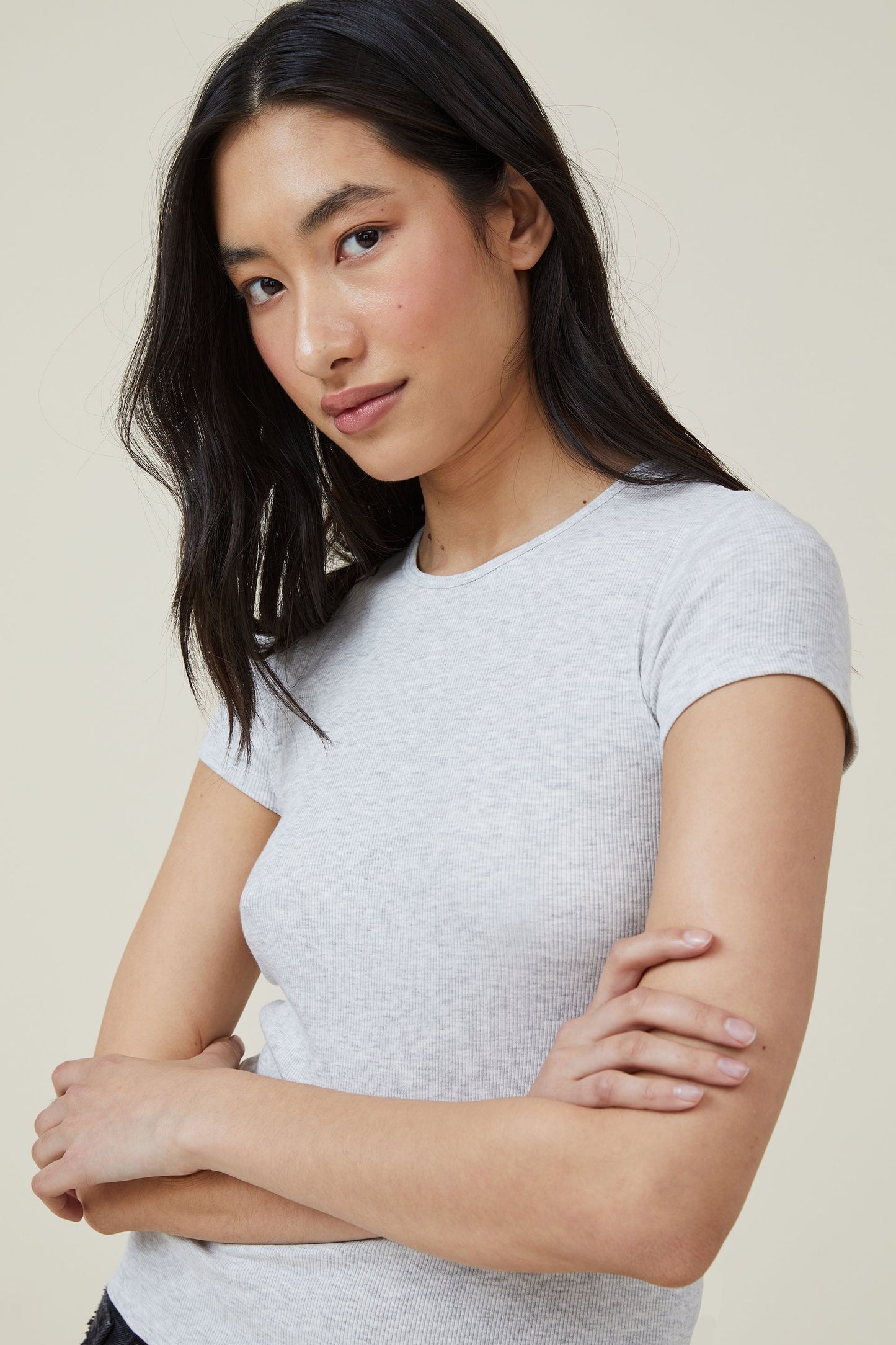 The One Organic Rib Crew Short Sleeve Tee