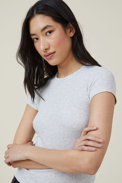 The One Organic Rib Crew Short Sleeve Tee