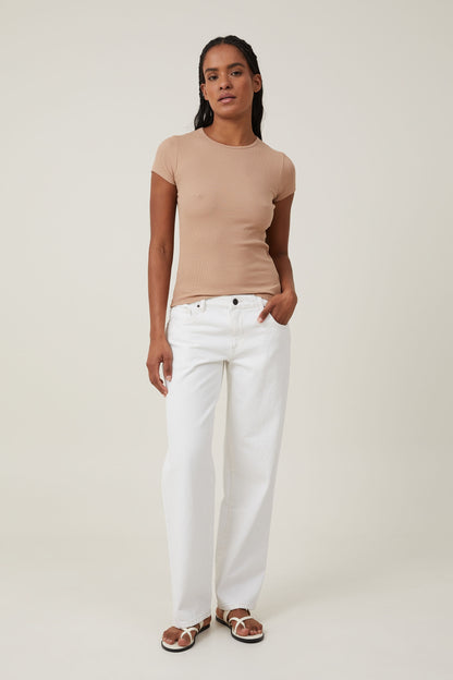 The One Organic Rib Crew Short Sleeve Tee