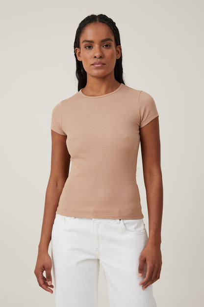 The One Organic Rib Crew Short Sleeve Tee