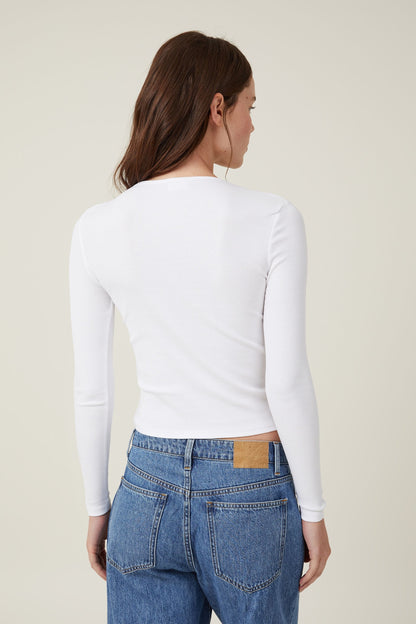 The One Organic Rib Crew Long Sleeve Top