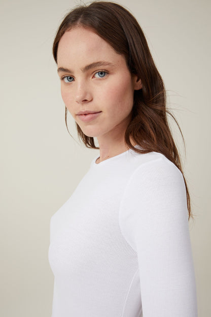 The One Organic Rib Crew Long Sleeve Top
